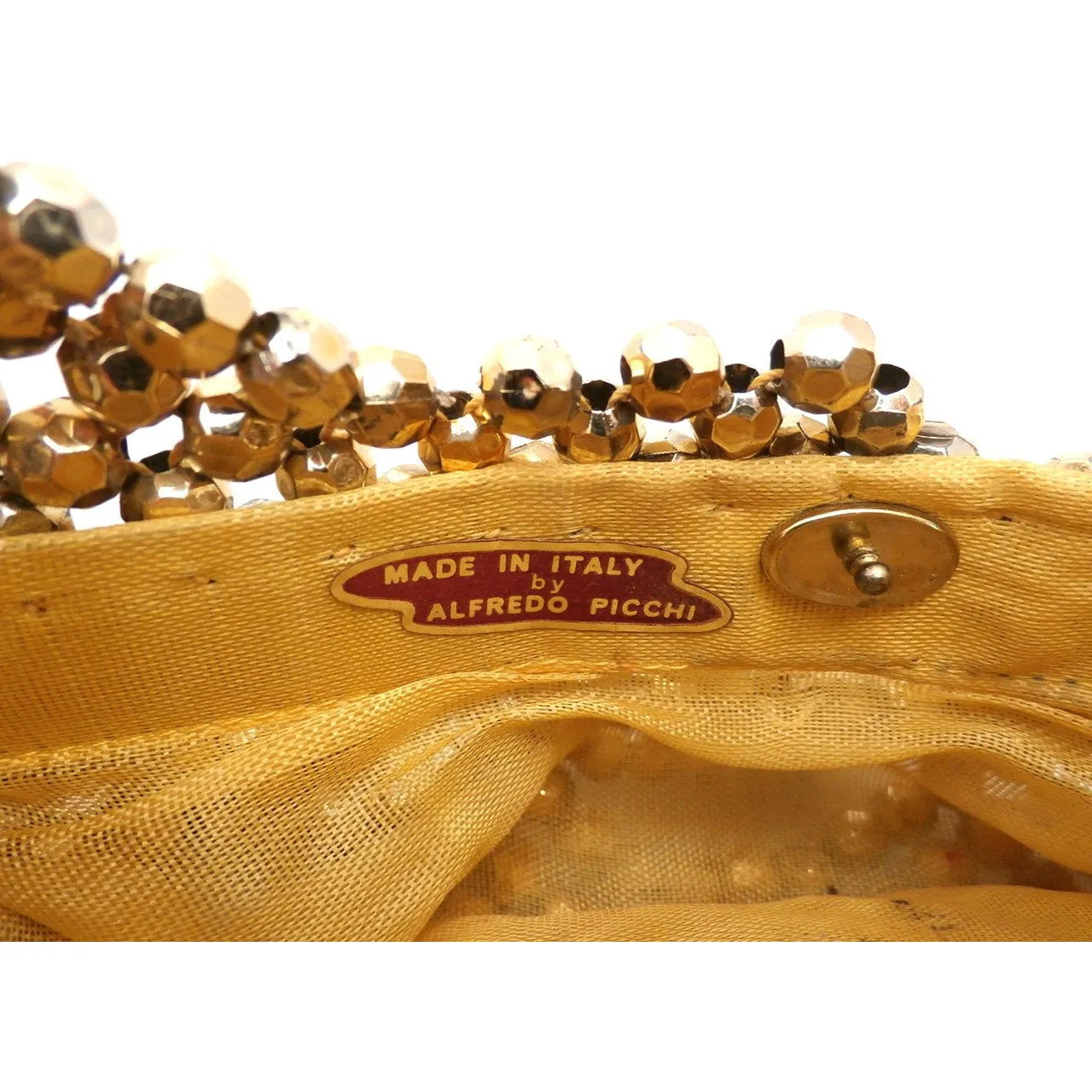 Vintage Gold Beaded Purse Alfredo Picchi 1960s