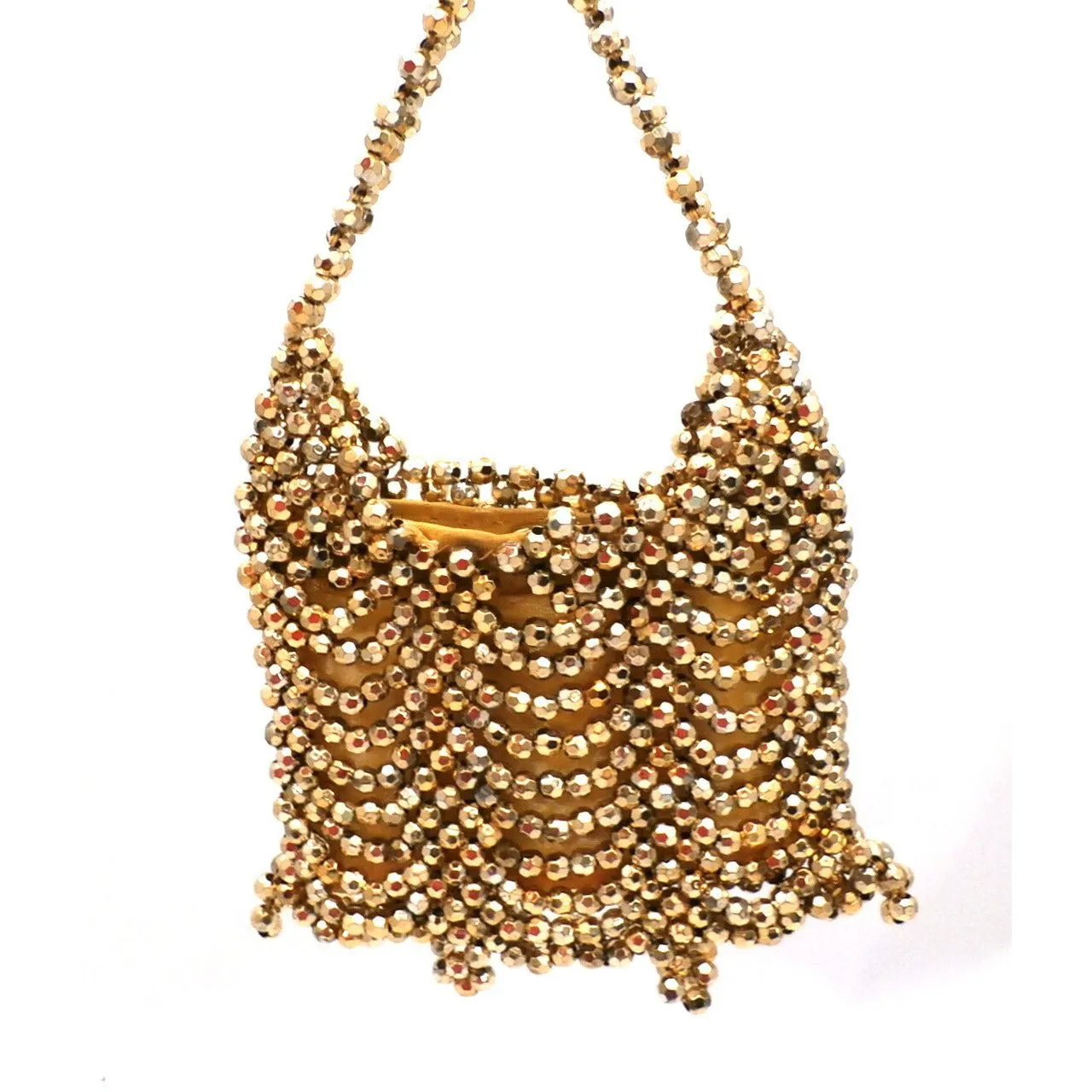 Vintage Gold Beaded Purse Alfredo Picchi 1960s