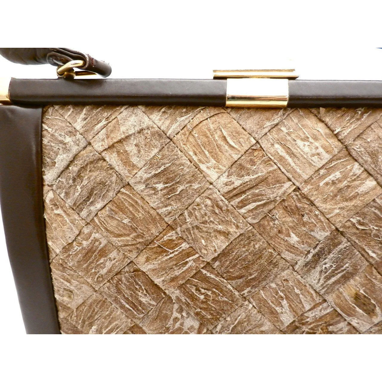 Vintage Rare Silkworm Cocoon Handbag Purse XL Hand Made Italy 1960s