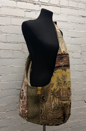 Vintage Tiger Fabric and Tapestry Bag