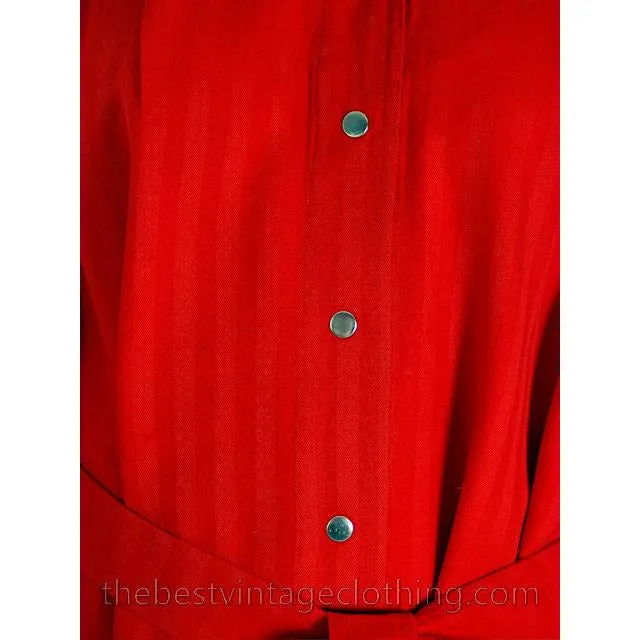 Vintage Vuokko Suomi Finland Fine Red Wool A Line Dress 1970s S