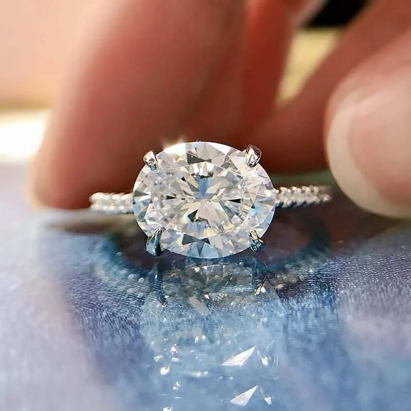 VIP Custom Upgrade- East West Elegant Oval Cut Diamond Ring