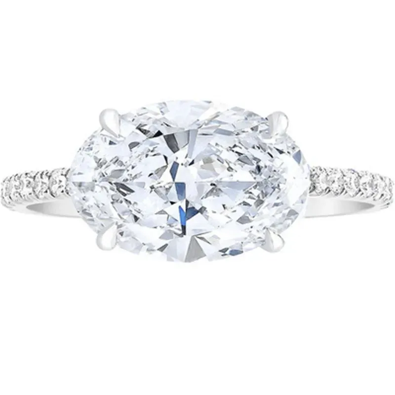 VIP Custom Upgrade- East West Elegant Oval Cut Diamond Ring