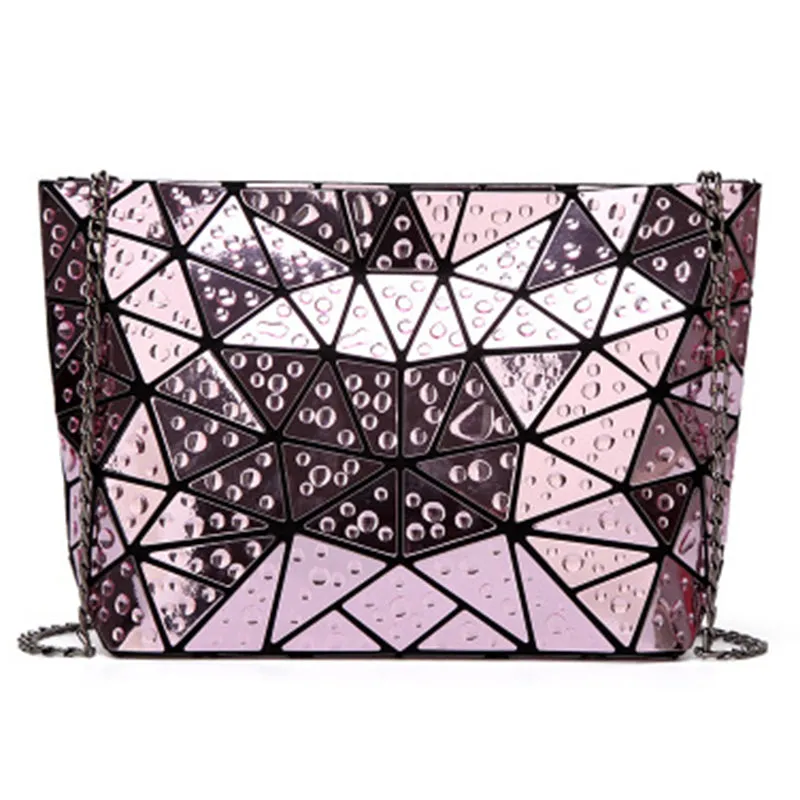 Water Droplets Laser Rhombic Geometry Handbag