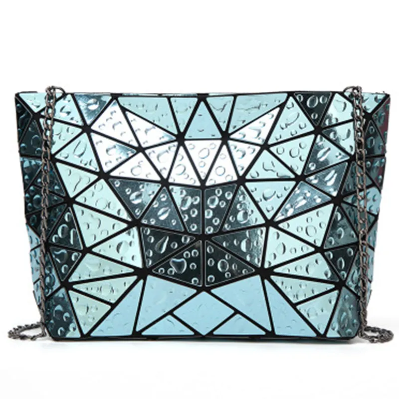 Water Droplets Laser Rhombic Geometry Handbag