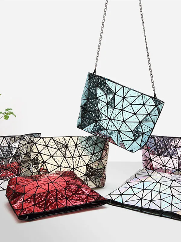Water Droplets Laser Rhombic Geometry Handbag