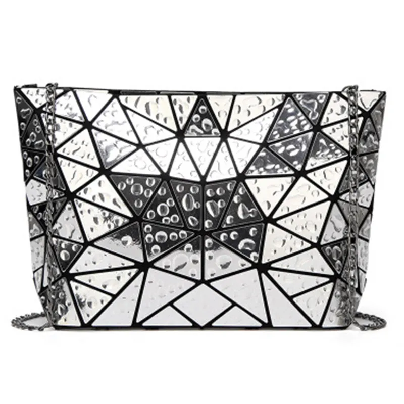 Water Droplets Laser Rhombic Geometry Handbag