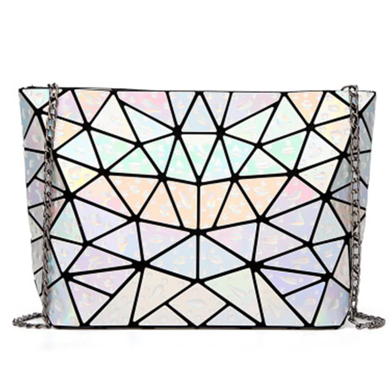 Water Droplets Laser Rhombic Geometry Handbag