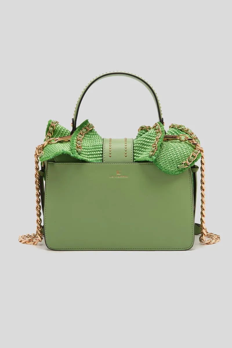 Wave Handbag Raffia Synthetic - Green