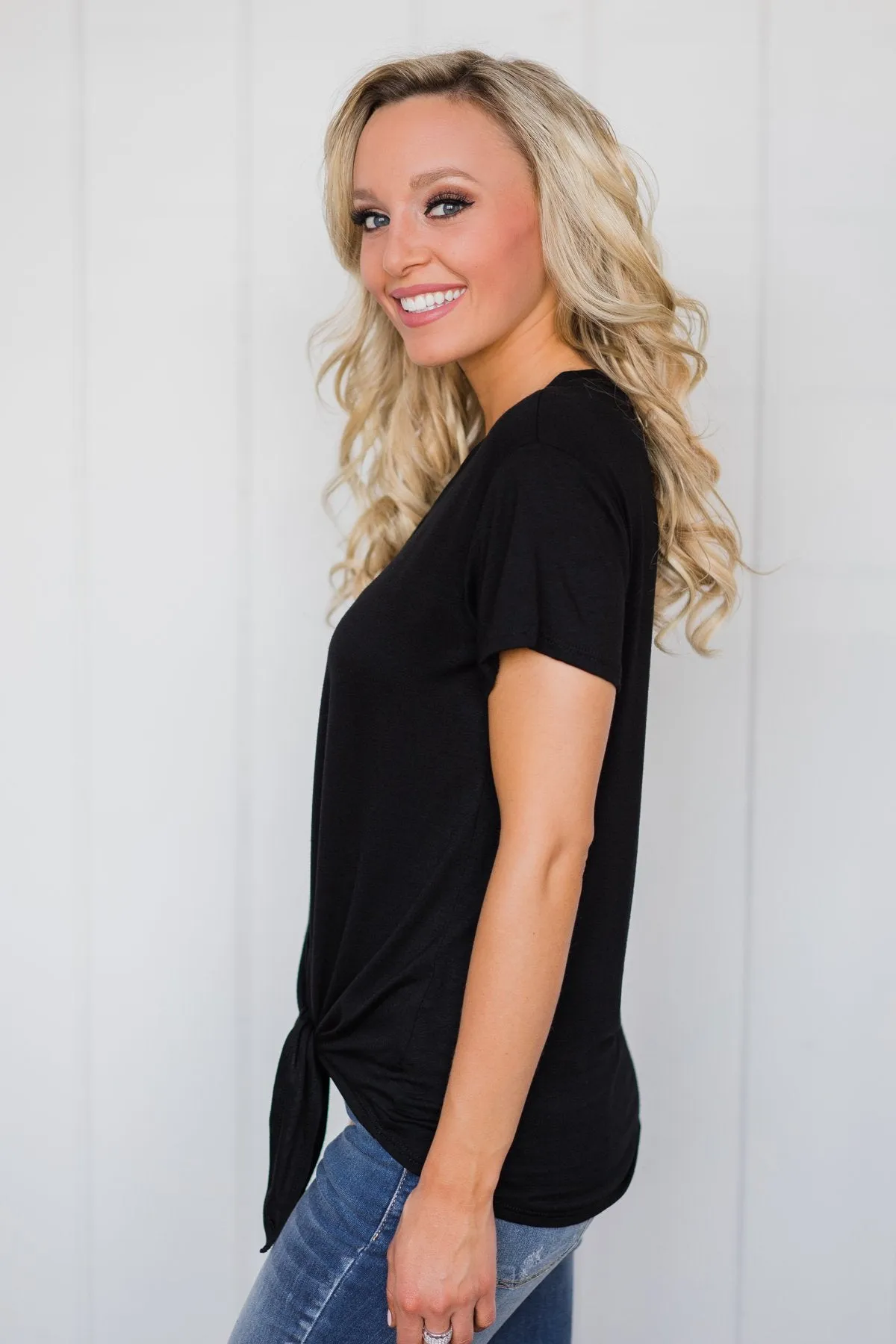 Weekend Comfort Short Sleeve Top- Black