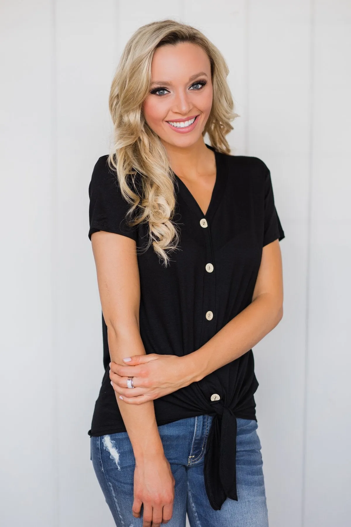 Weekend Comfort Short Sleeve Top- Black