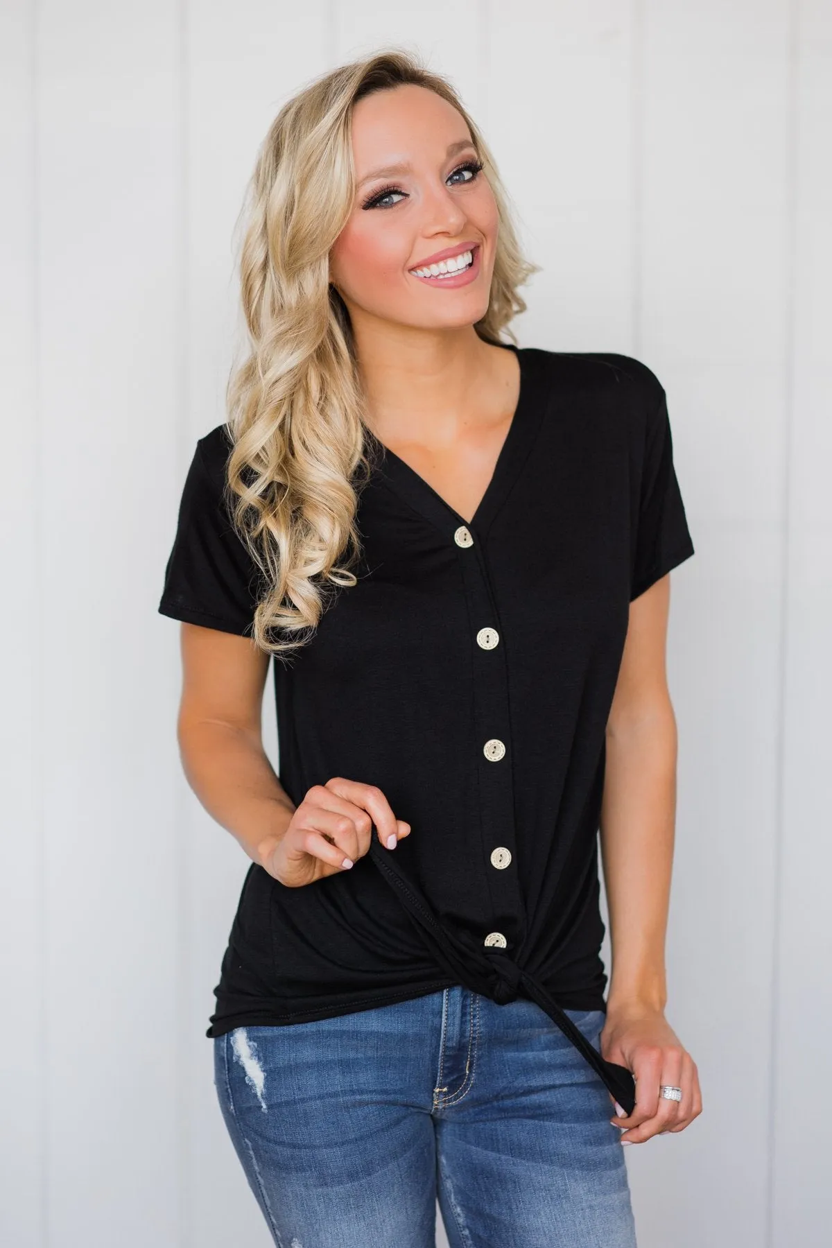 Weekend Comfort Short Sleeve Top- Black