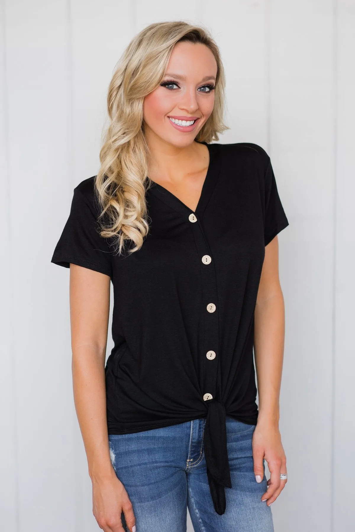 Weekend Comfort Short Sleeve Top- Black