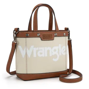 WG142-2005  Wrangler Canvas Mini Top Handle Tote//Crossbody - Tan
