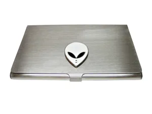 White Alien Head Business Card Holder