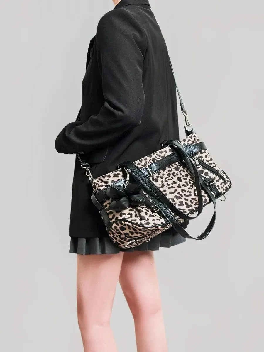 'Wild Girl' Y2k Cheetah Print Big Capacity City Bag