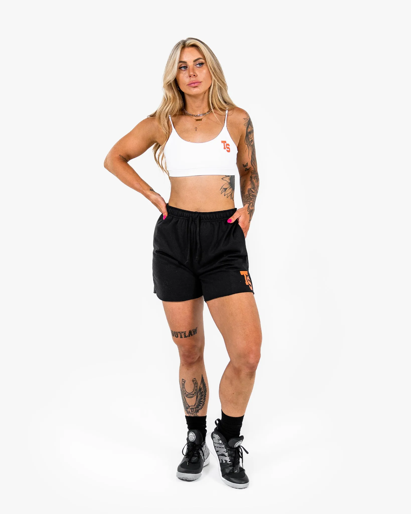 WKND Everyday Bra - White w/ Orange
