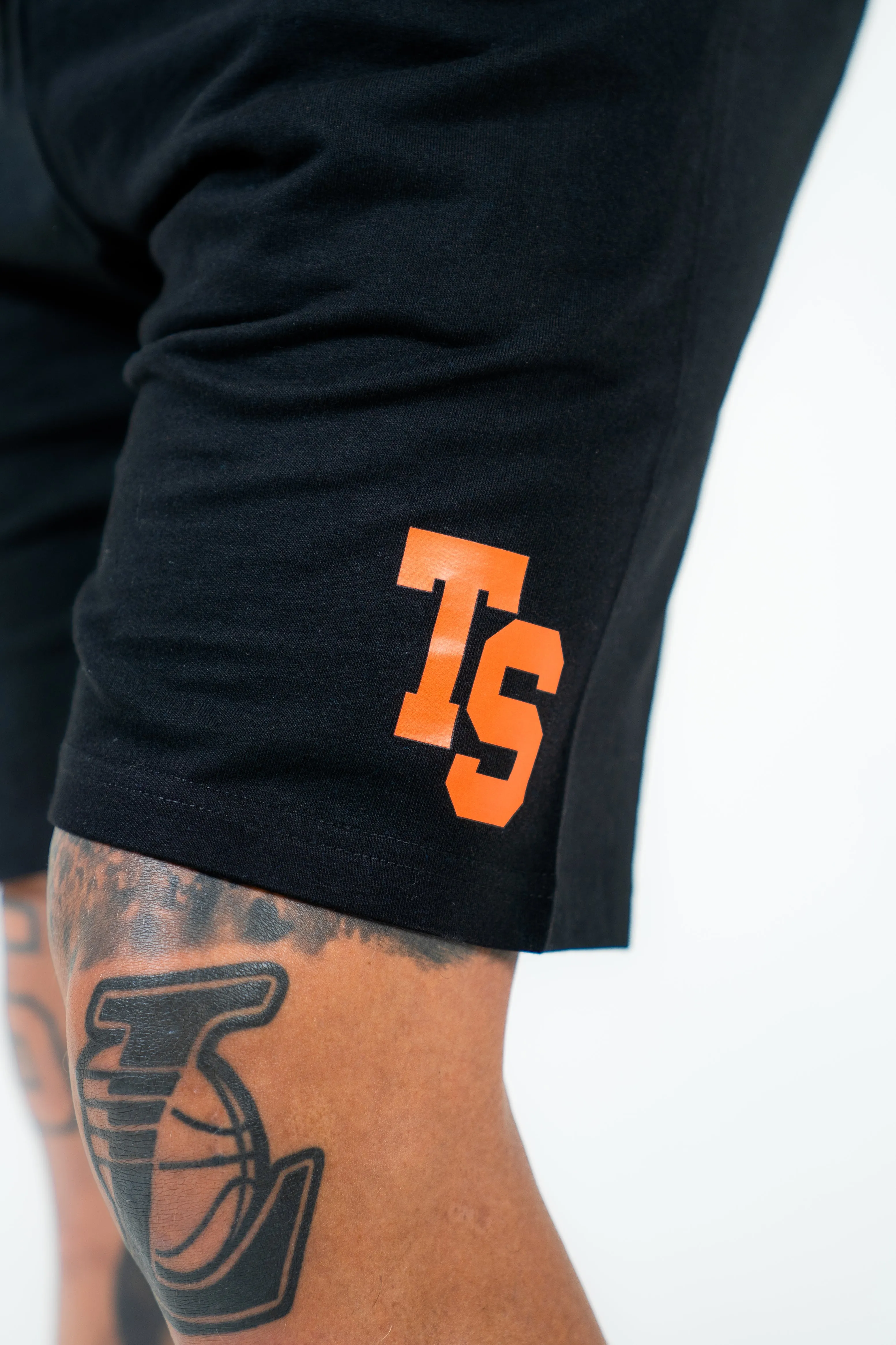 WKND Mens Comfort Shorts - Black w/ Orange