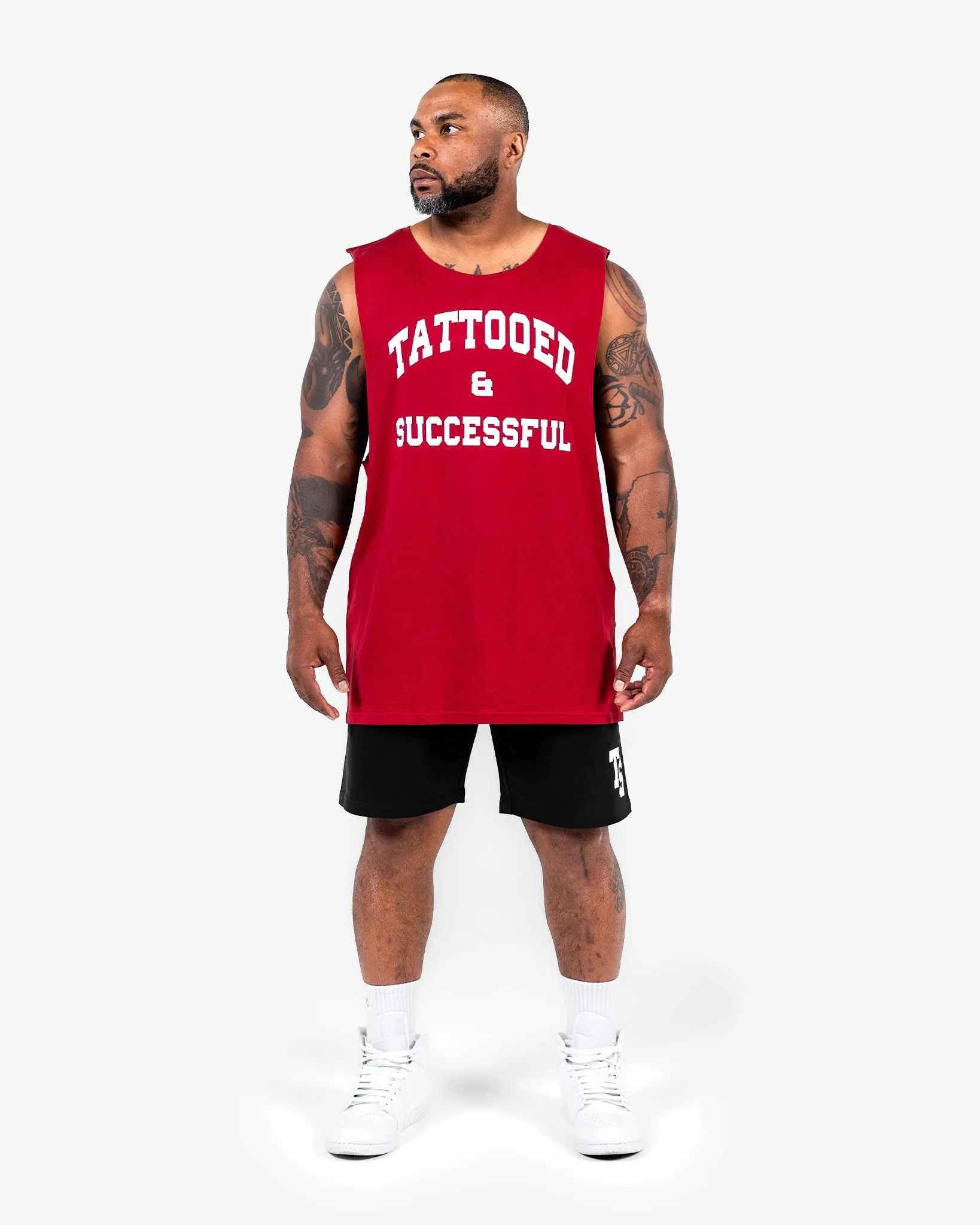WKND Relaxed Tank - Red w/ White