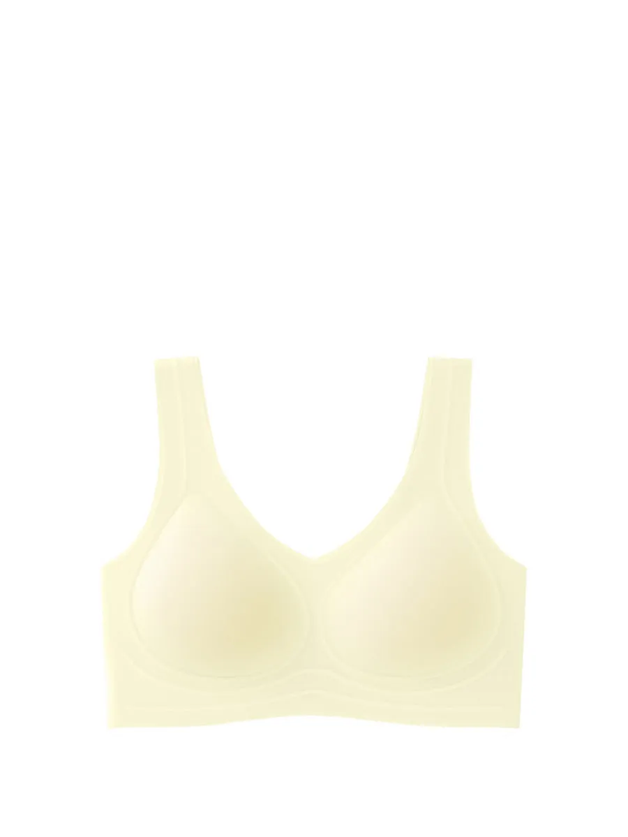 Women Casual Seamless Solid Fixed Cup Bra