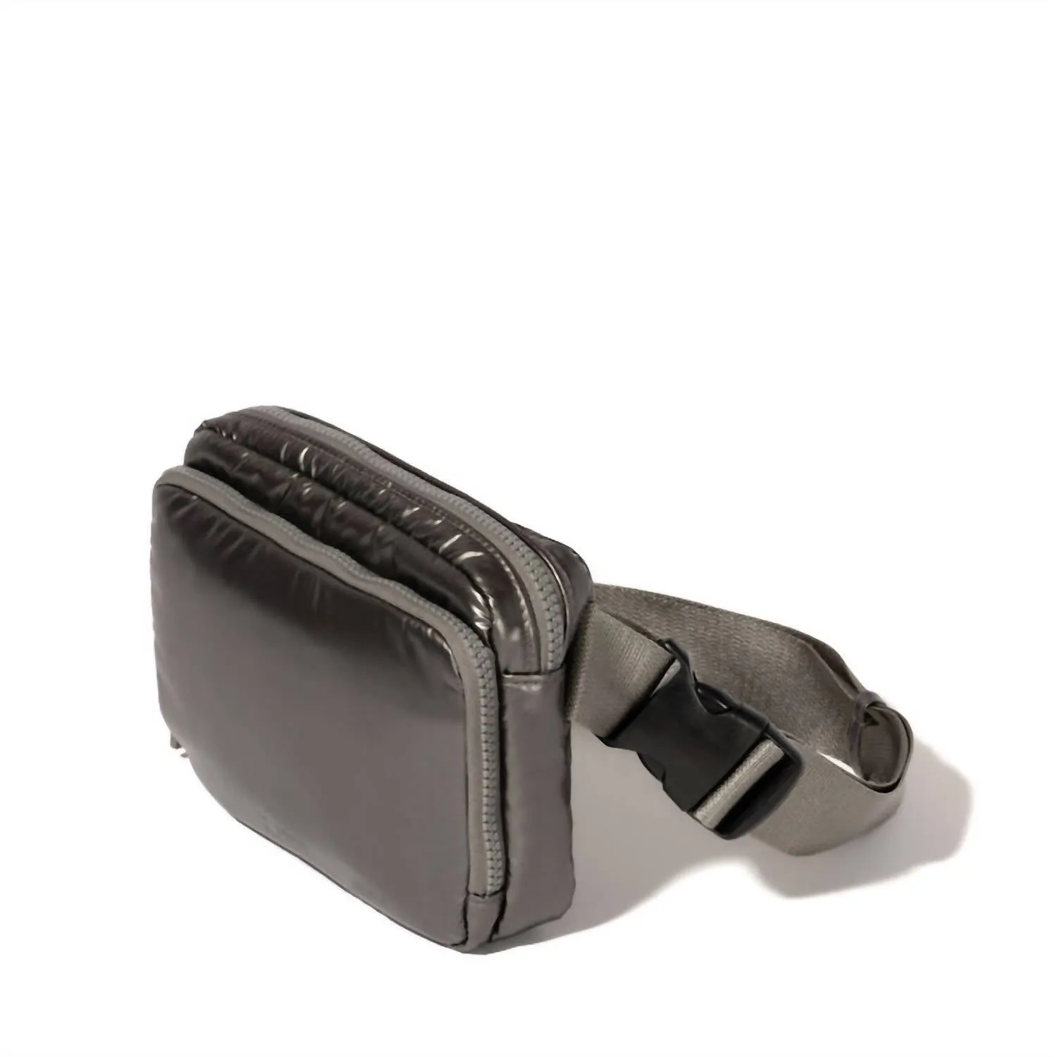 Women's Modern Belt Sling Bag In Grey Puff