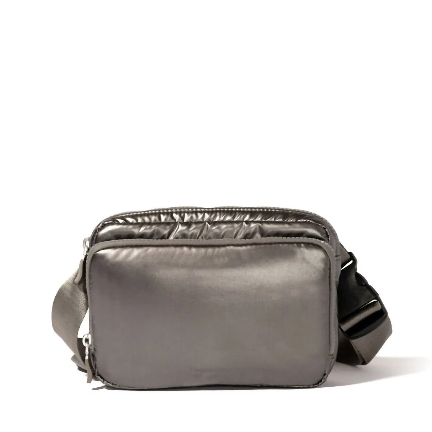 Women's Modern Belt Sling Bag In Grey Puff