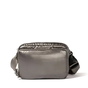 Women's Modern Belt Sling Bag In Grey Puff