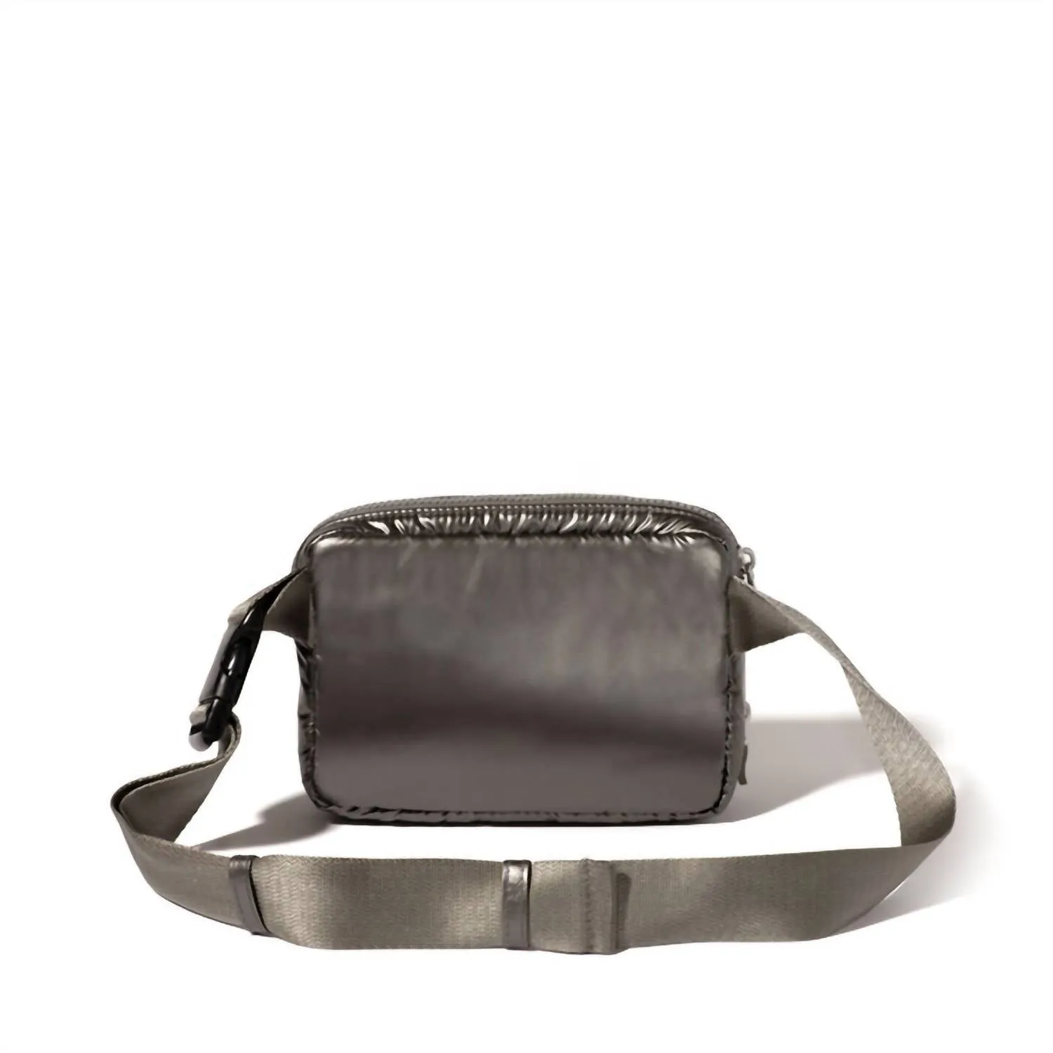 Women's Modern Belt Sling Bag In Grey Puff