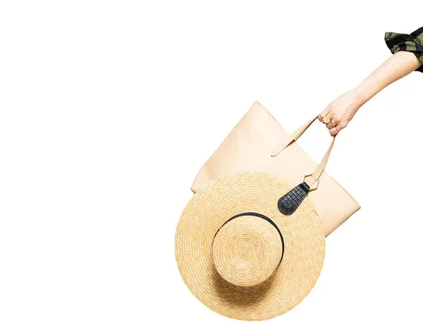 Woven Leather Hat Clip in Black
