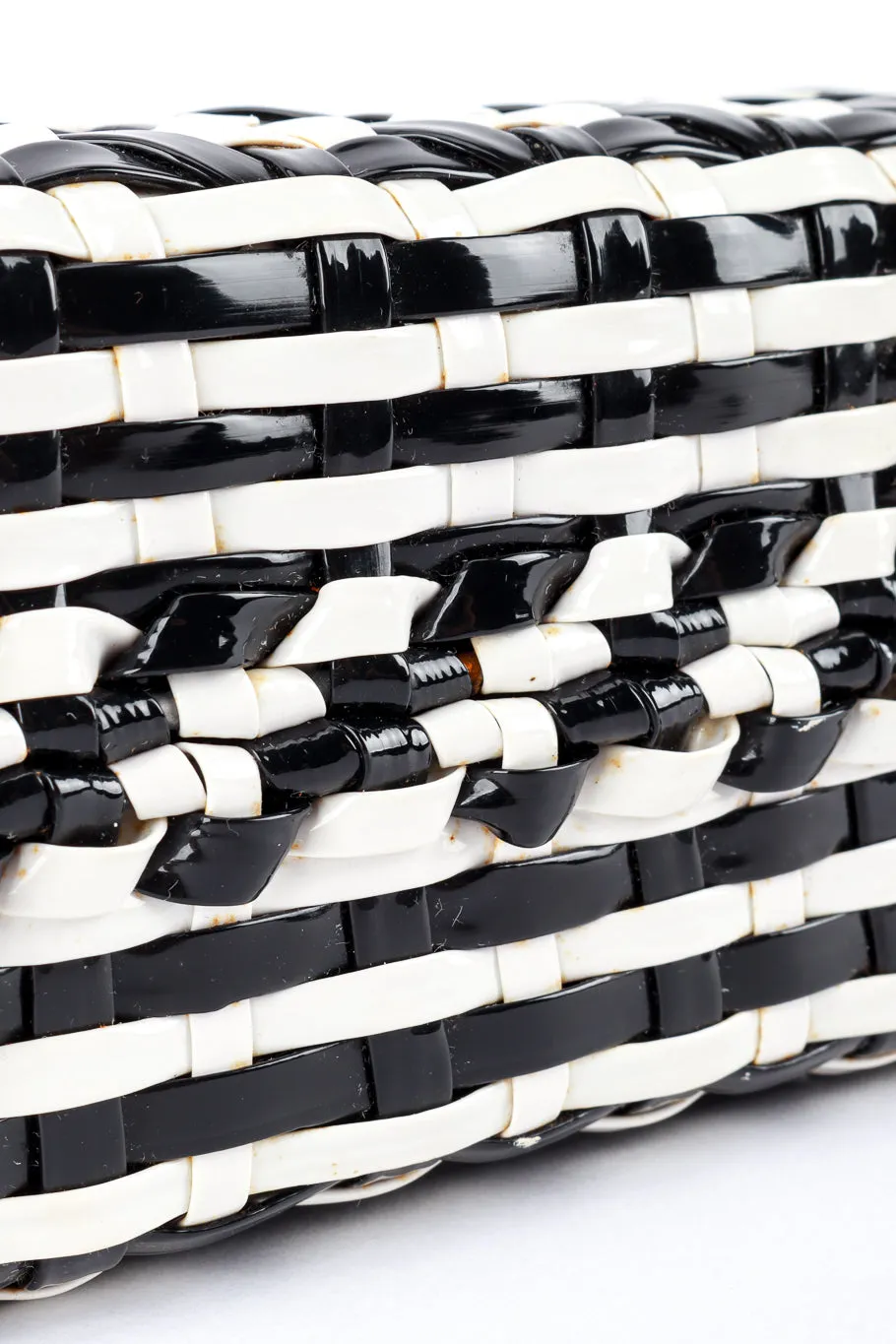 Woven Stripe Vinyl Handbag