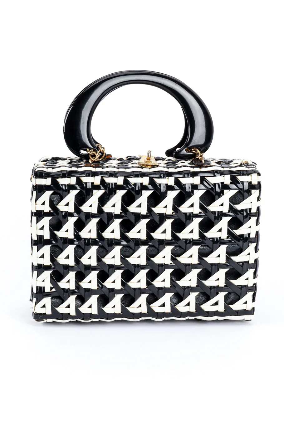 Woven Stripe Vinyl Handbag