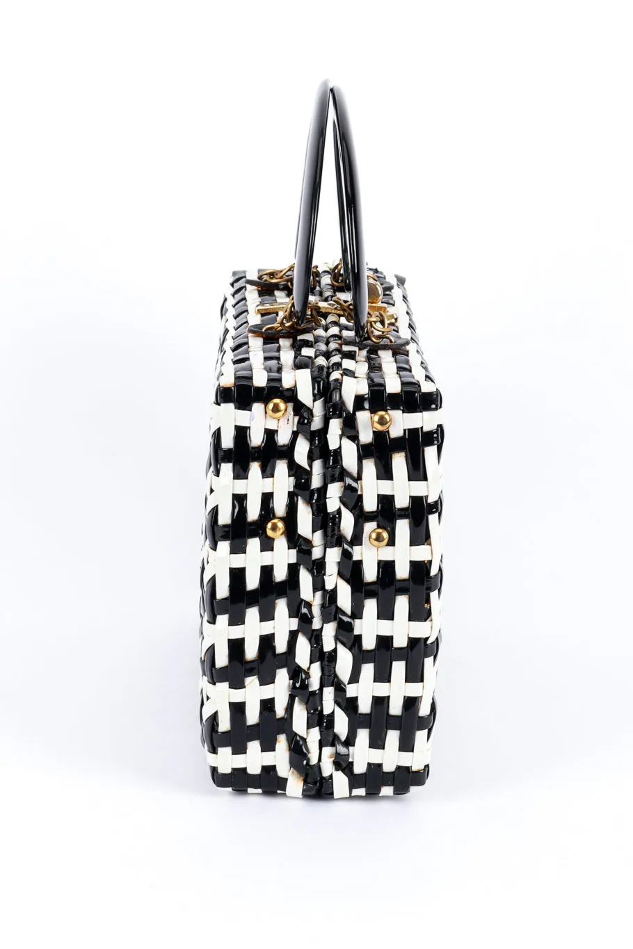 Woven Stripe Vinyl Handbag