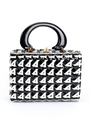 Woven Stripe Vinyl Handbag