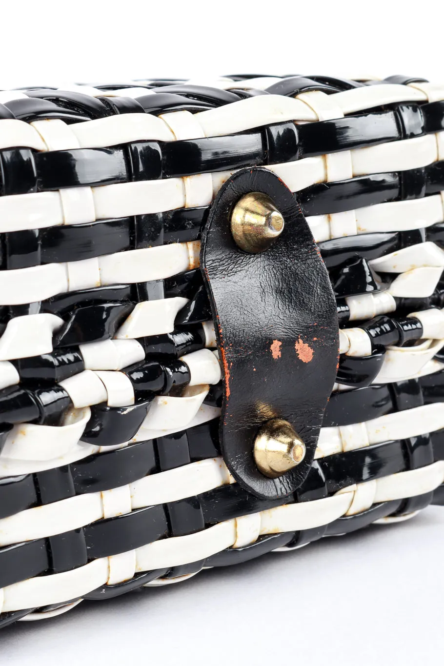 Woven Stripe Vinyl Handbag