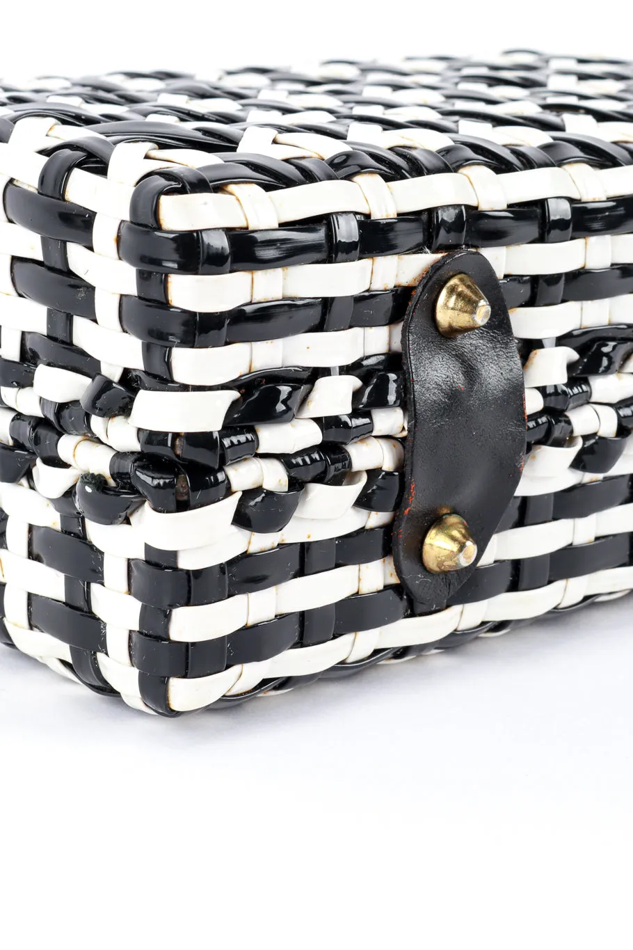 Woven Stripe Vinyl Handbag