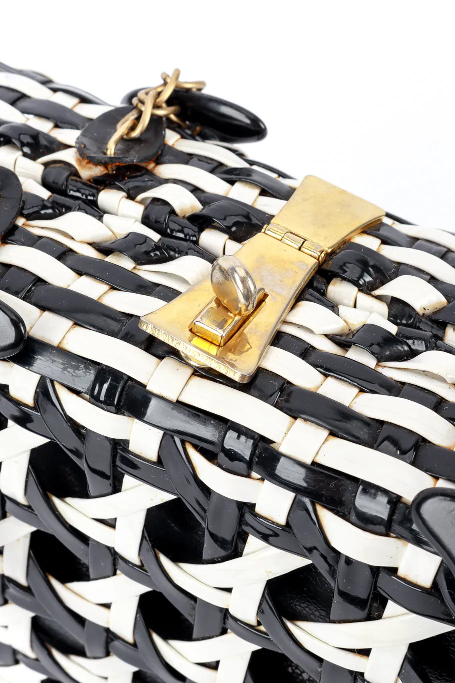 Woven Stripe Vinyl Handbag