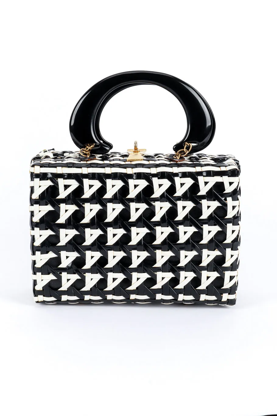Woven Stripe Vinyl Handbag