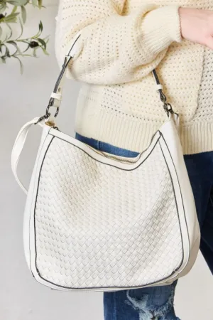 Woven Vegan Leather Handbag