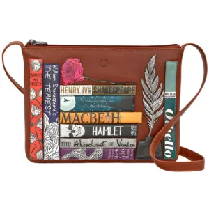 Yoshi Shakespeare Bookworm Brown Leather Cross Body Bag