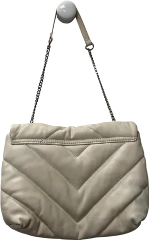 ZARA Cream Quilted Maxi Crossbody Bag One Size